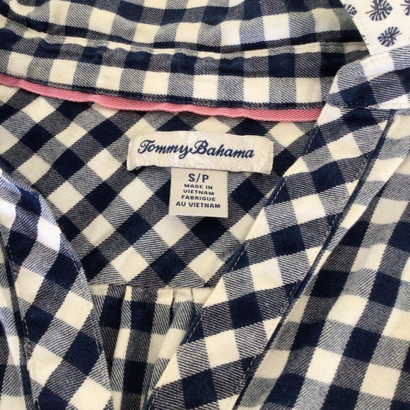 TOMMY BAHAMA BONITA CHECK PRINT POPOVER BLOUSE WOMENS SMALL - Picture 5 of 12